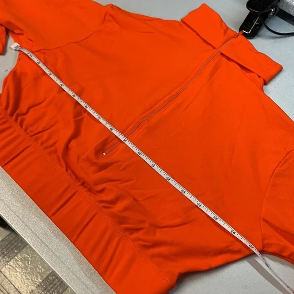 Varsity Cheer Nylon Body Liner Crop Top L New Orange - Picture 7 of 8